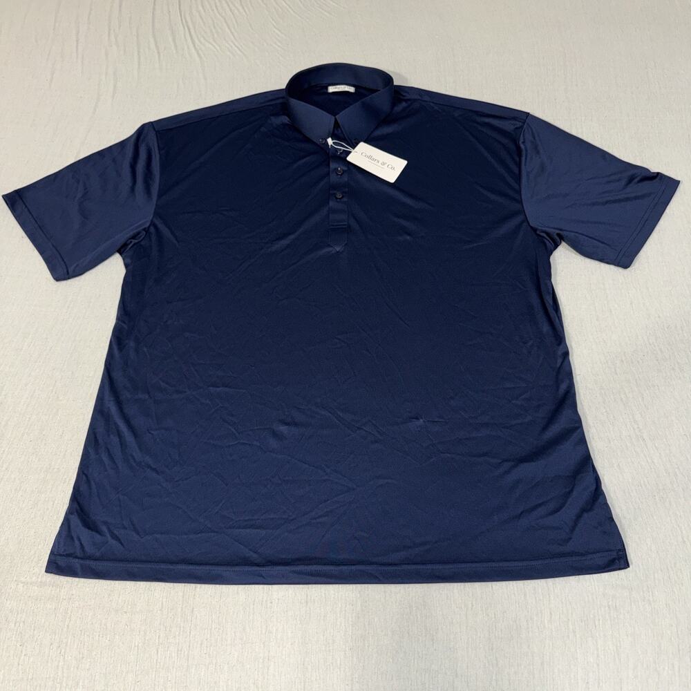 Collars and Co Golf Polo Solid Navy Blue Size 3XL Relaxed Preppy NWT